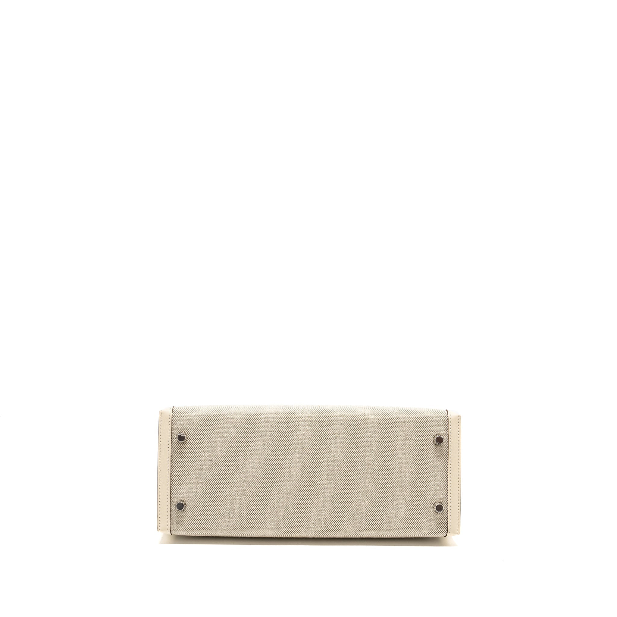 HERMES KELLY 28 SELLIER TOILE H/SWIFT ECRU-AMANDE/NATA SHW