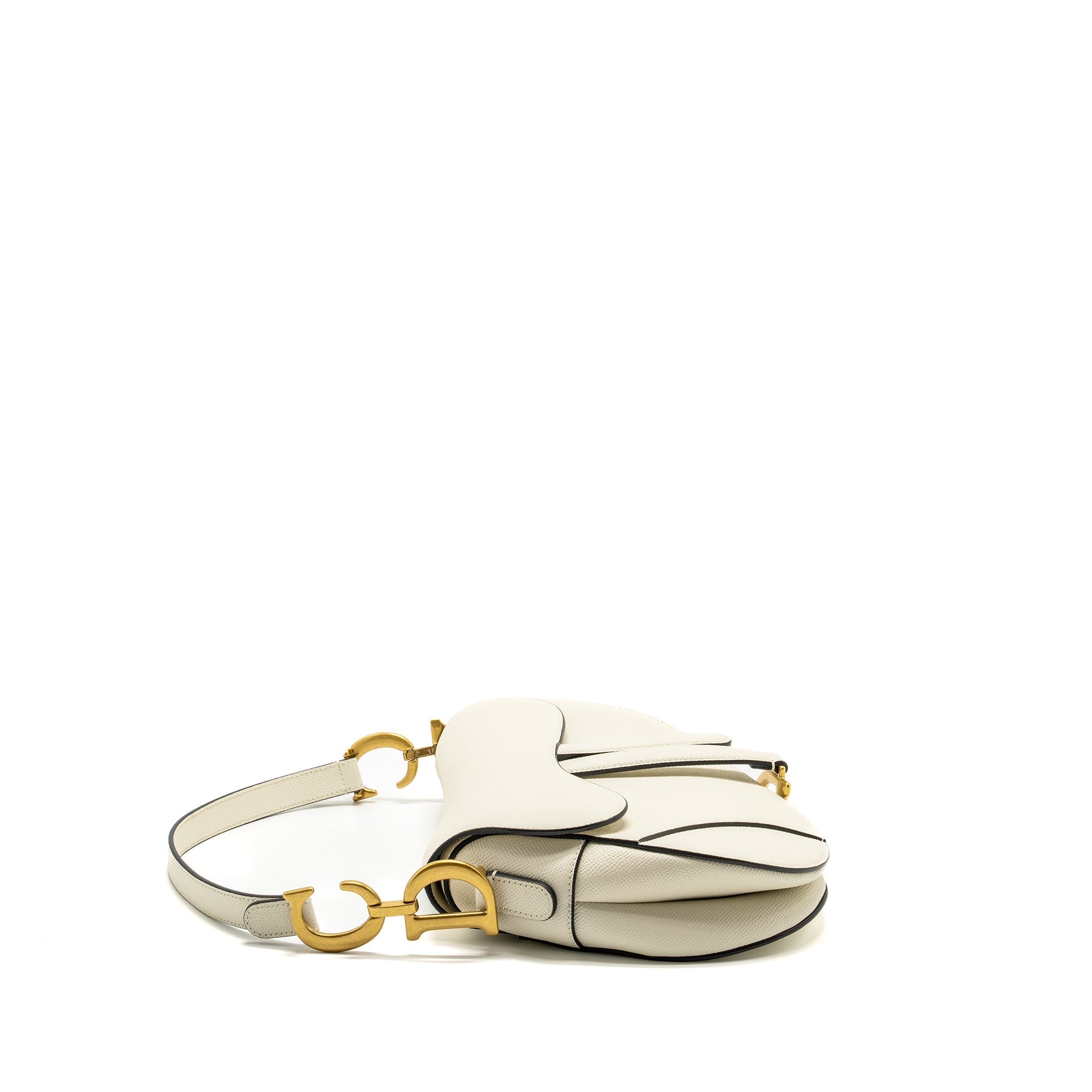 DIOR MEDIUM SADDLE BAG CALFSKIN WHITE GHW