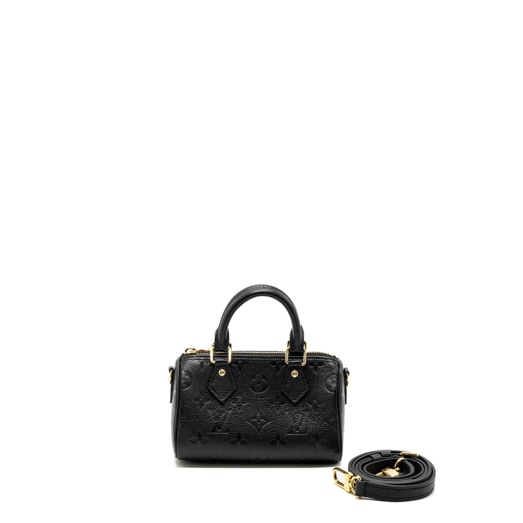 LOUIS VUITTON NANO SPEEDY MONOGRAM EMPREINTE BLACK GHW(NEW VERSION)