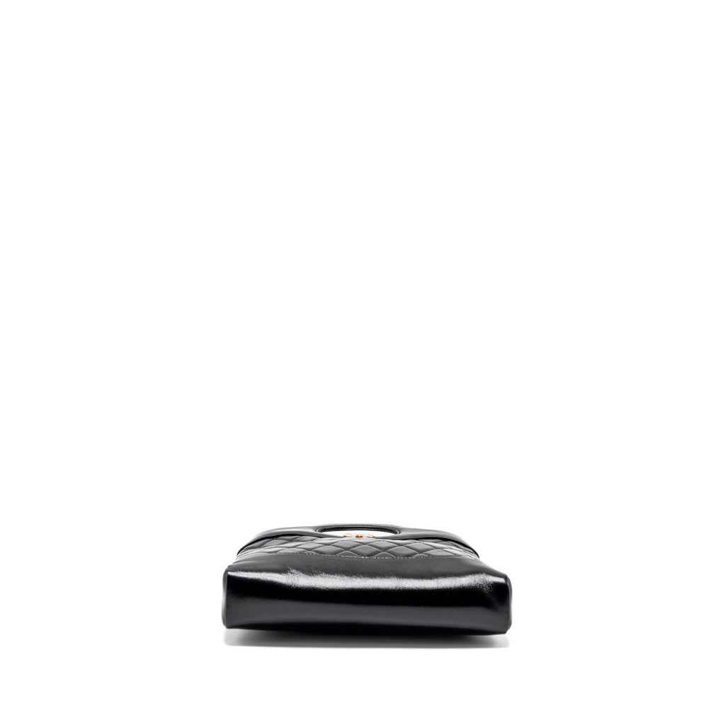 CHANEL MINI 31 BAG SHINY CALFSKIN BLACK LGHW (MICROCHIP)