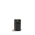 CHANEL CLASSIC VANITY PHONE HOLDER WITH CHAIN CAVIAR BLACK LGHW