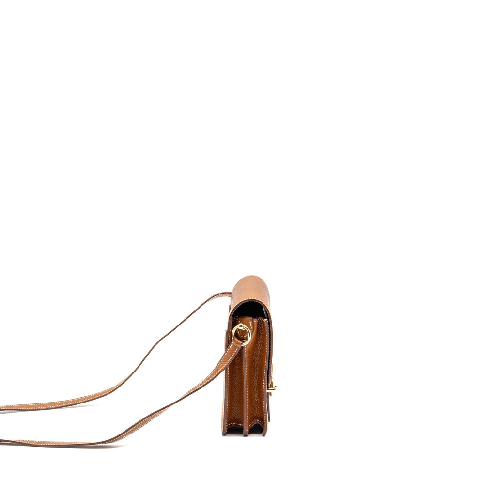 HERMES MINI ROULIS BARENIA FAUBOURG 34 FAUVE GOLD LGHW