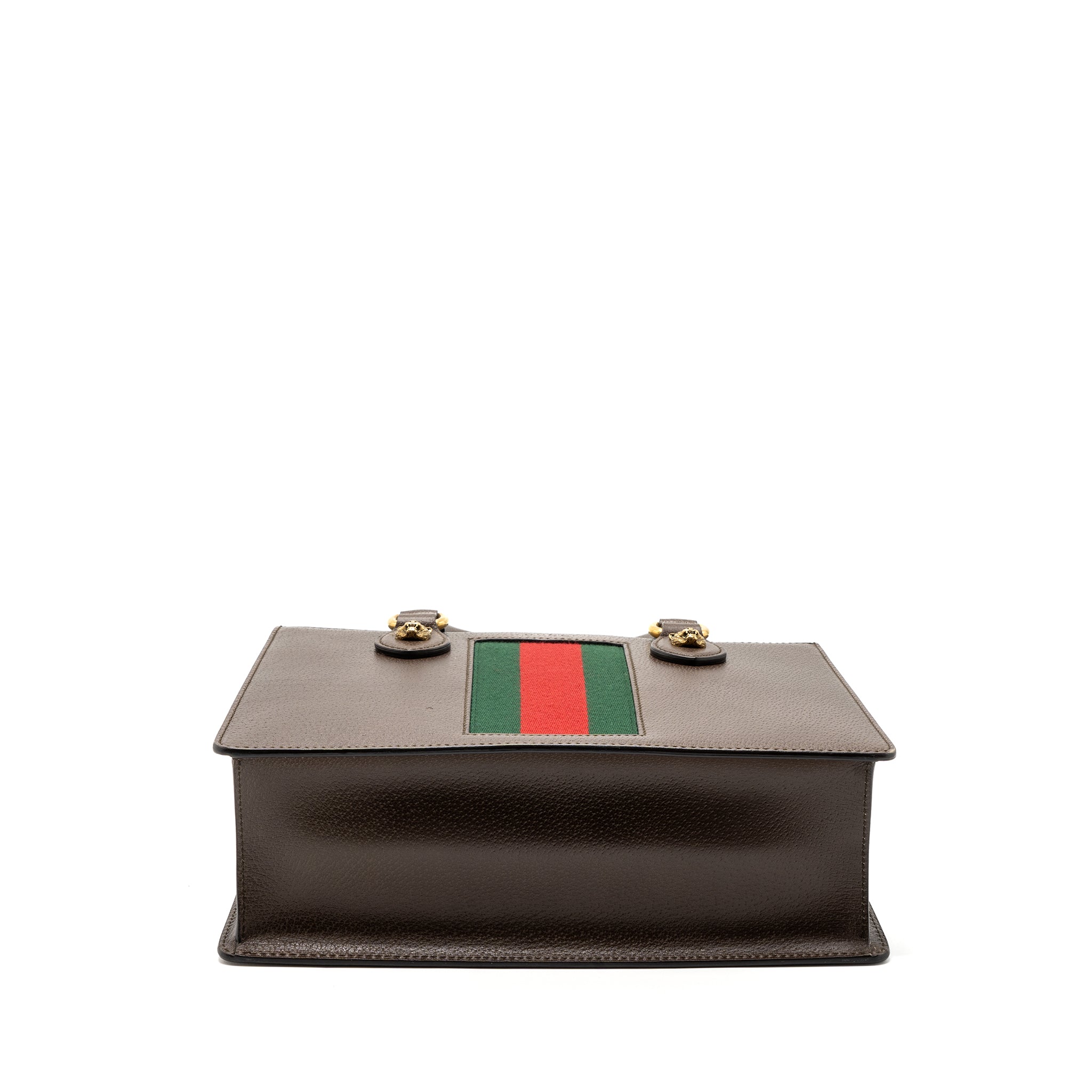 GUCCI TOP HANDLE TOTE BAG CALFSKIN DARK BROWN GHW