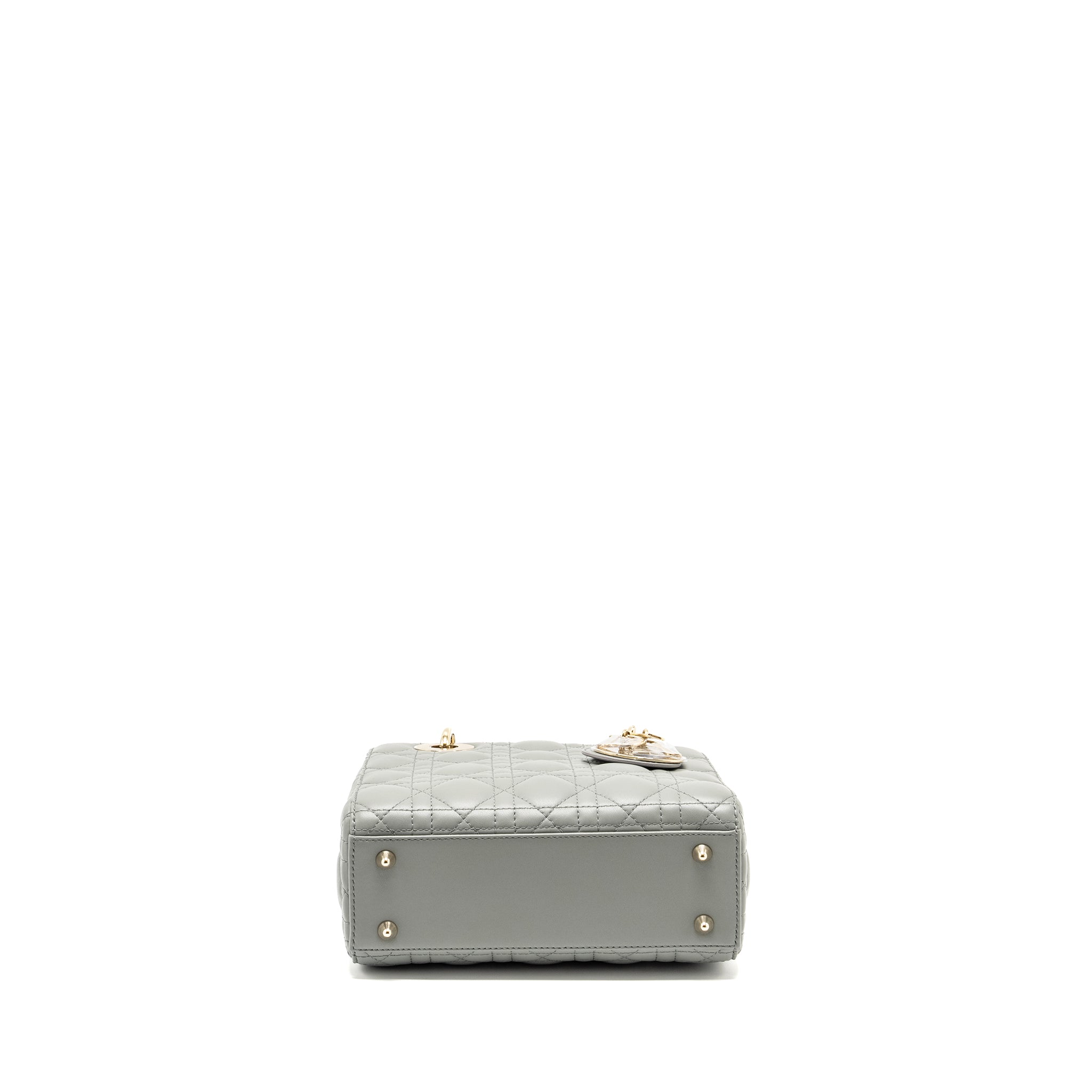 DIOR MY ABC DIOR SMALL LADY DIOR LAMBSKIN STONE GREY LGHW