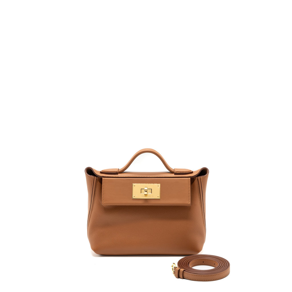 HERMES MINI 24/24 2424-21 BAG EVERCOLOR / SWIFT GOLD GHW