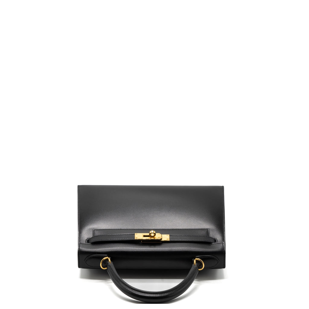 HERMES KELLY 28 BOX CALFSKIN BLACK GHW