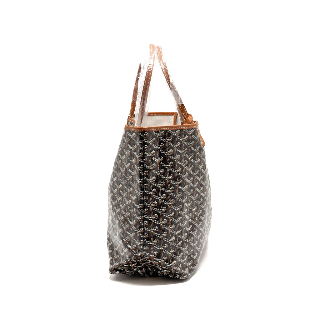 GOYARD SAINT LOUIS PM BAG GOYARDINE CANVAS/CALFSKIN NATUREL SHW