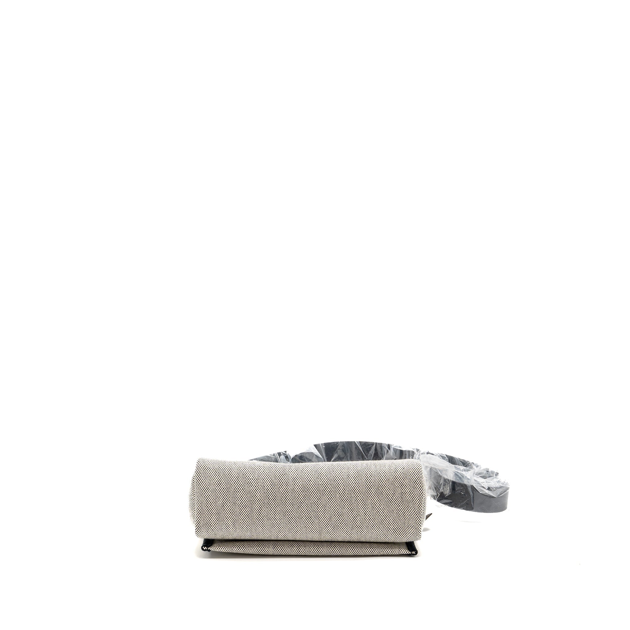 HERMES HERBAG MINI CANVAS/COWHIDE BLACK ECRU GHW