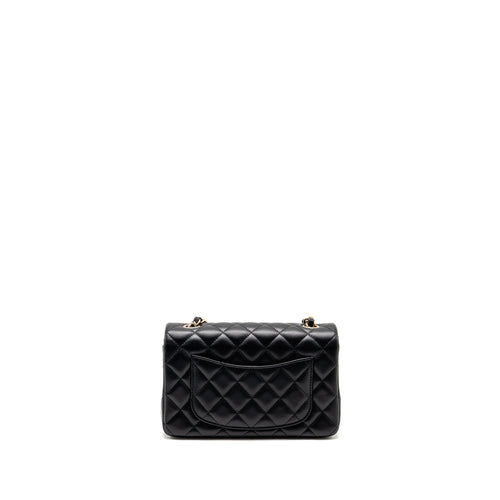 CHANEL MINI RECTANGULAR FLAP BAG LAMBSKIN BLACK LGHW (MICROCHIP)