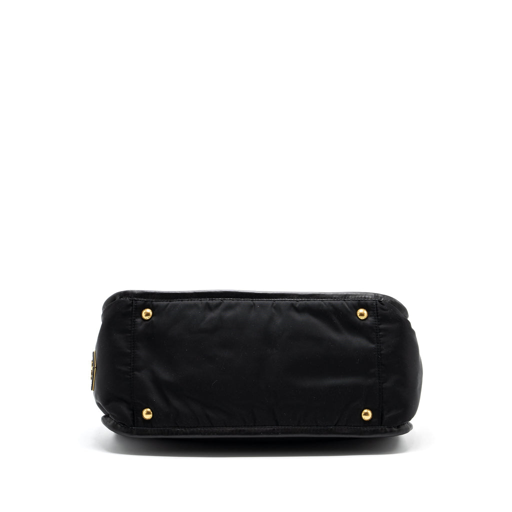 PRADA TOTE BAG NYLON / LEATHER BLACK GHW