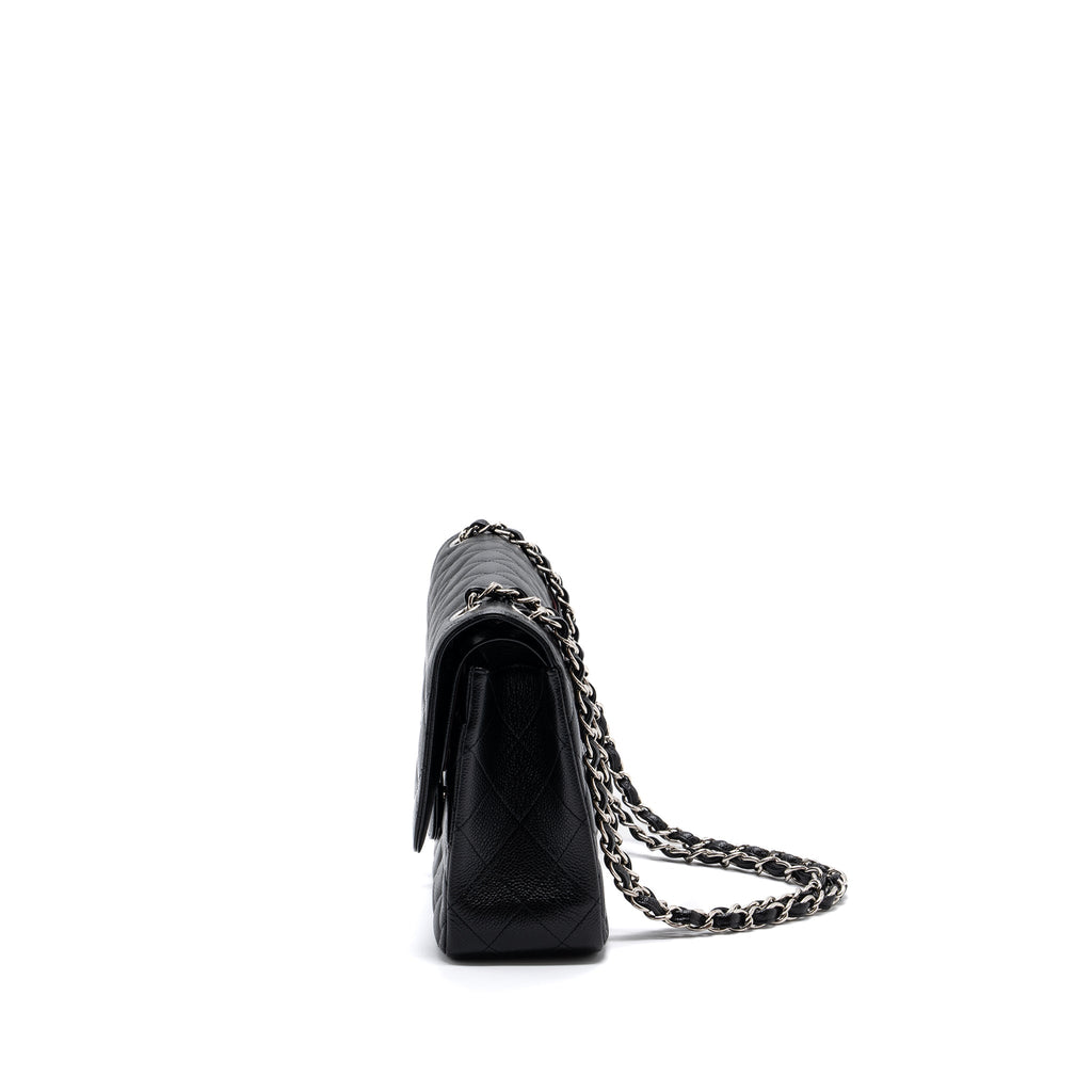 CHANEL CLASSIC DOUBLE FLAP JUMBO CAVIAR BLACK SHW