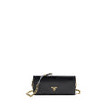 PRADA LONG WALLET WITH CHAIN SAFFIANO BLACK GHW
