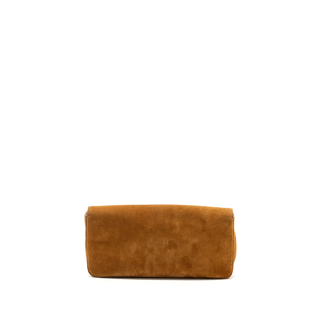 SAINT LAURENT KATE TASSEL CROSSBODY BAG SUEDE BROWN GHW