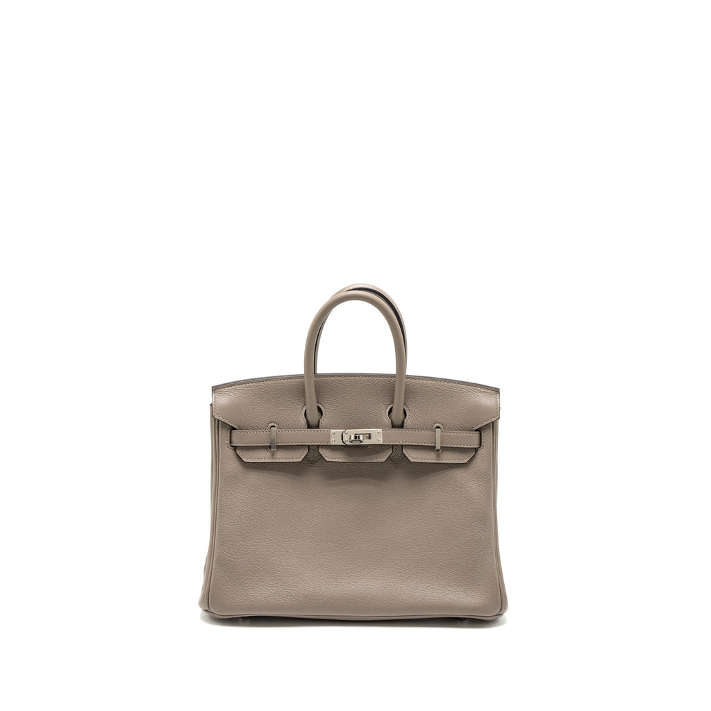 HERMES BIRKIN 25 TAURILLON NOVILLO M8 GRIS ASPHALTE SHW