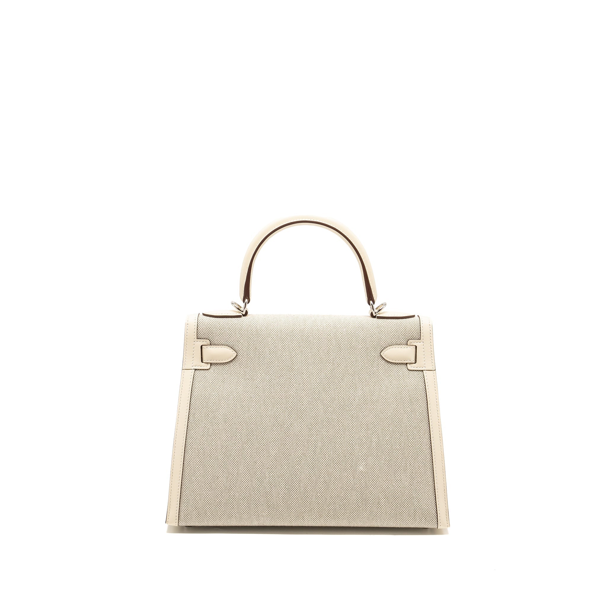 HERMES KELLY 28 SELLIER TOILE H/SWIFT ECRU-AMANDE/NATA SHW
