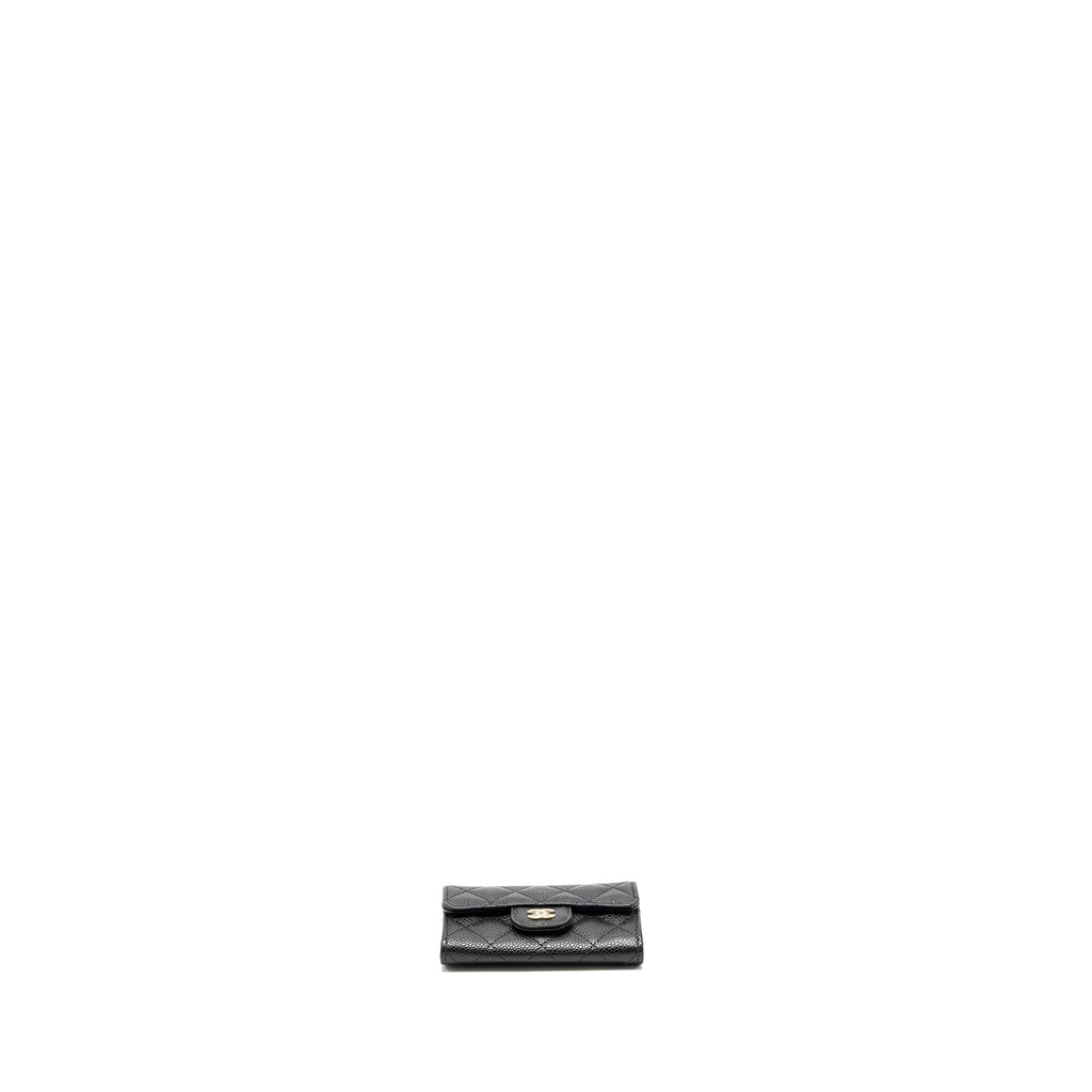 CHANEL CLASSIC FLAP CARD HOLDER CAVIAR BLACK GHW (MICROCHIP)
