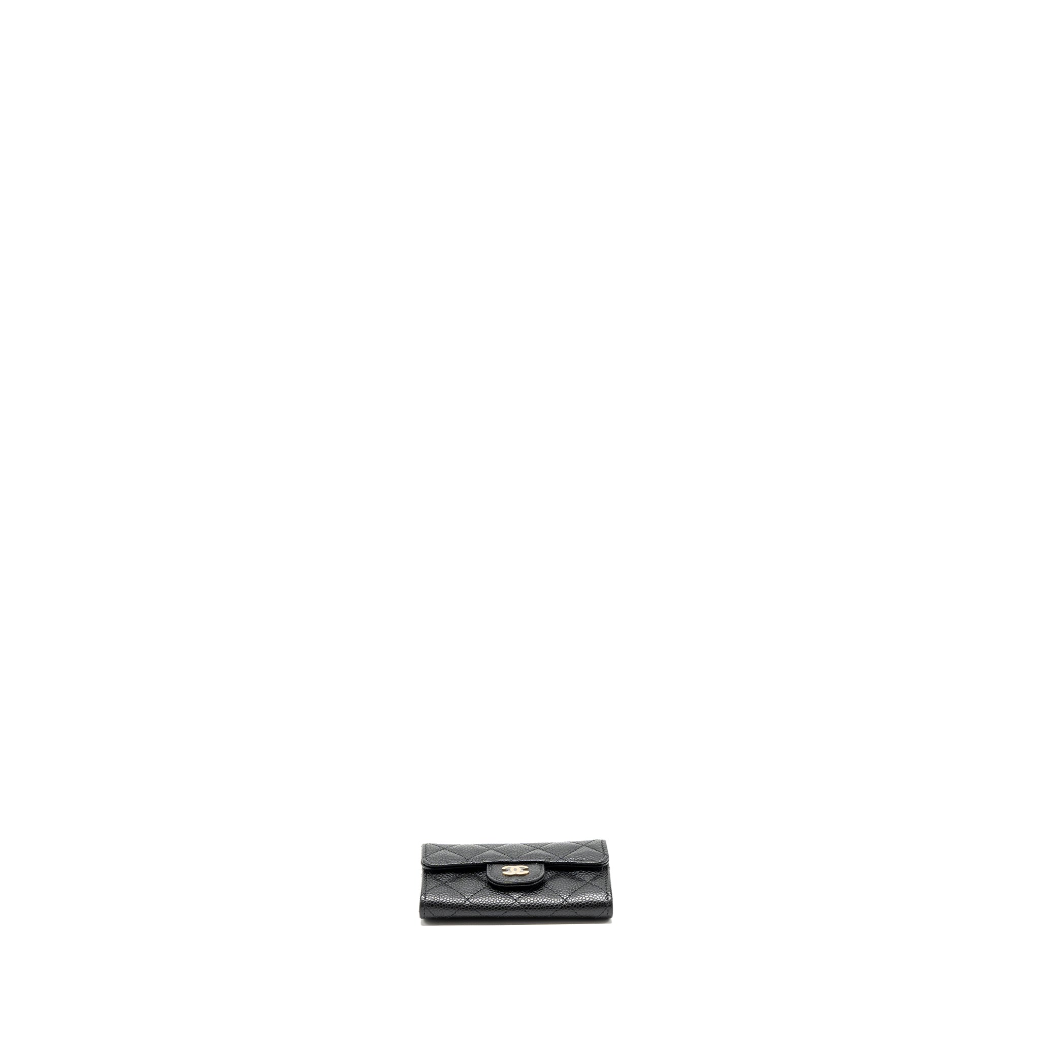 CHANEL CLASSIC FLAP CARD HOLDER CAVIAR BLACK GHW (MICROCHIP)