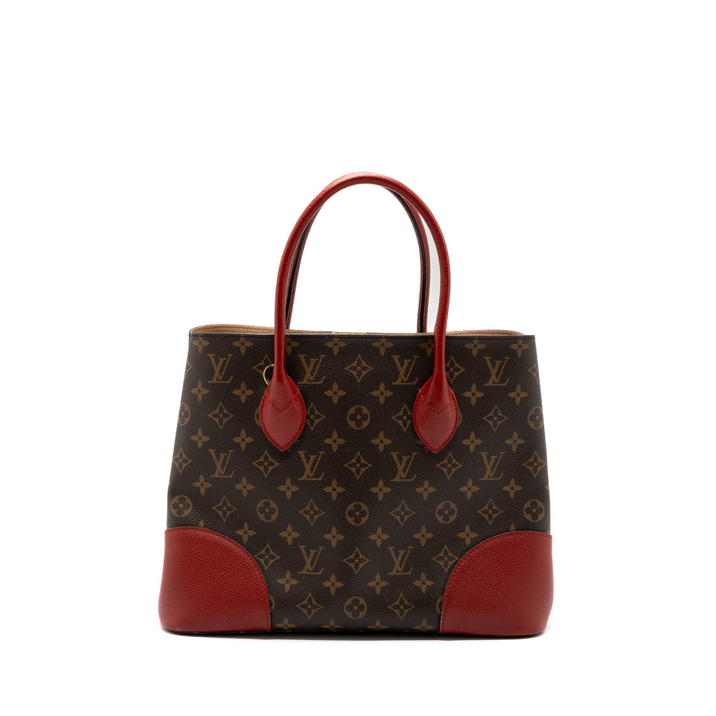 LOUIS VUITTON TOP HANDLE TOTE BAG MONOGRAM CANVAS / RED GHW