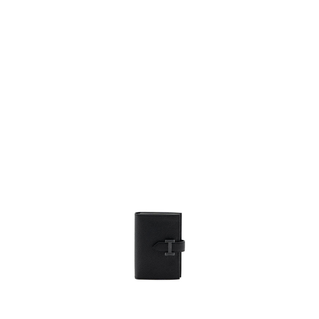 HERMES BEARN CARD HOLDER EPSOM SO BLACK WITH BLACK HARDWARE