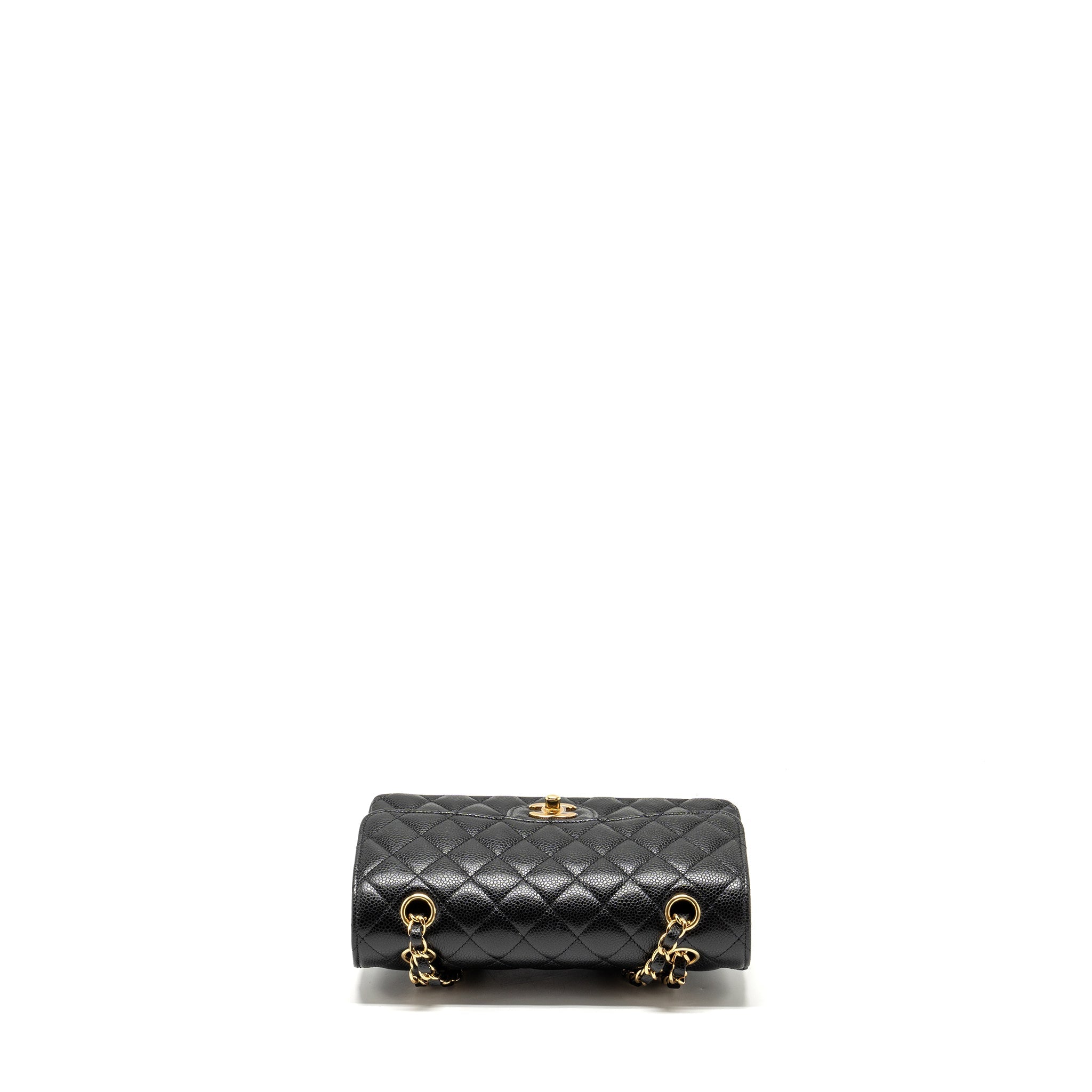 CHANEL SMALL CLASSIC DOUBLE FLAP BAG CAVIAR BLACK GHW