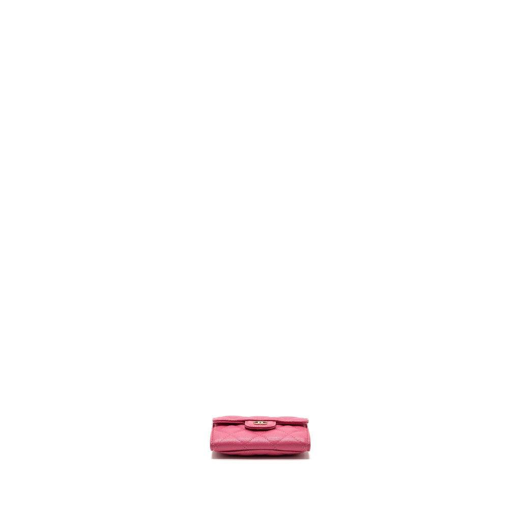 CHANEL QUILTED SMALL FLAP WALLET CAVIAR PINK LGHW