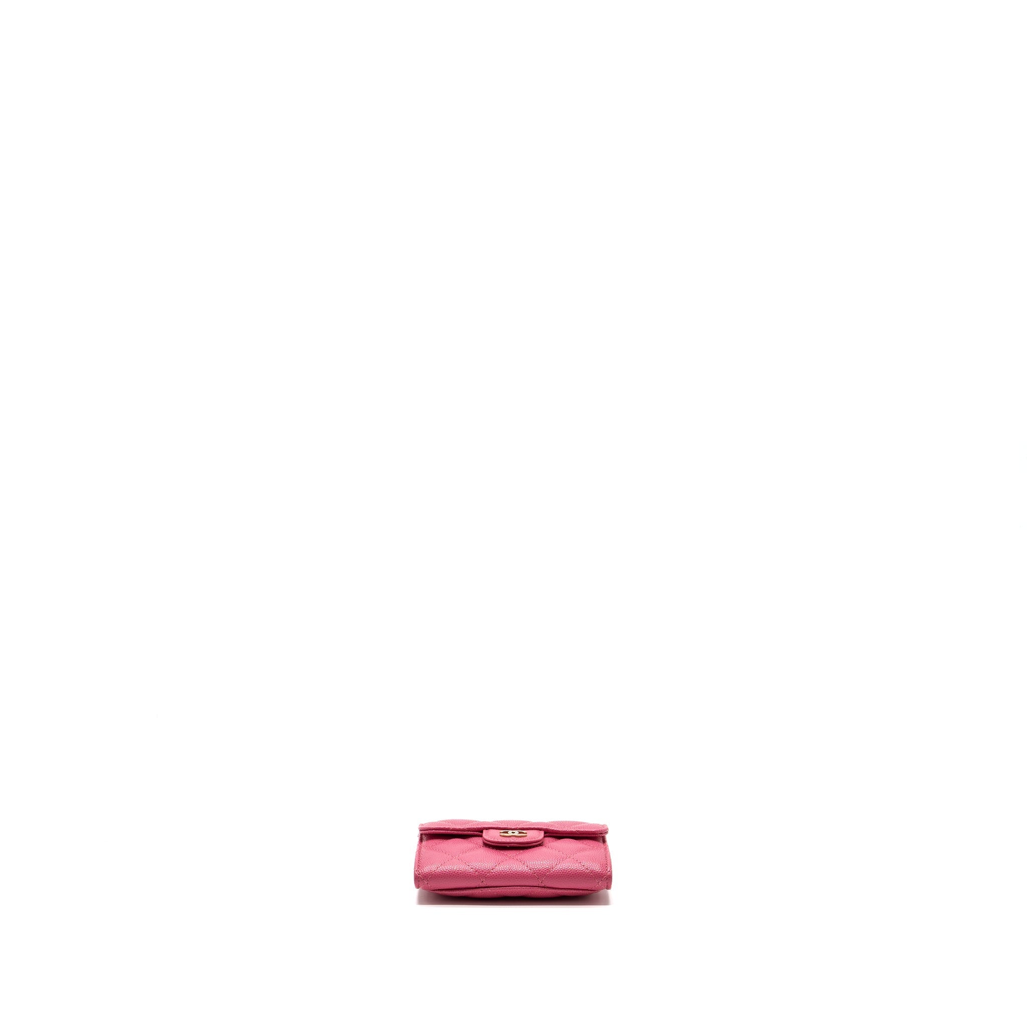 CHANEL QUILTED SMALL FLAP WALLET CAVIAR PINK LGHW