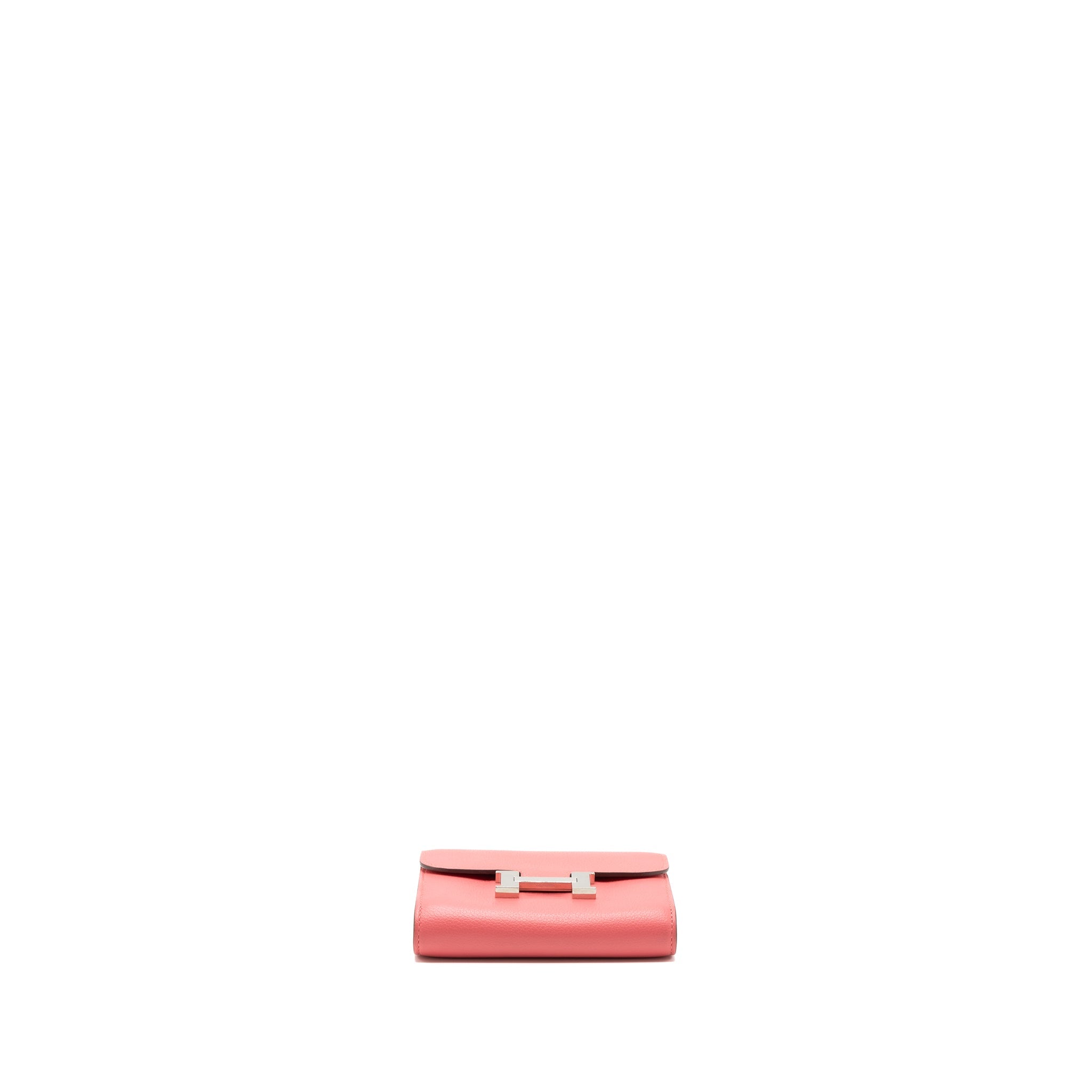 HERMES CONSTANCE COMPACT WALLET EVERCOLOR ROSE AZALEE SHW