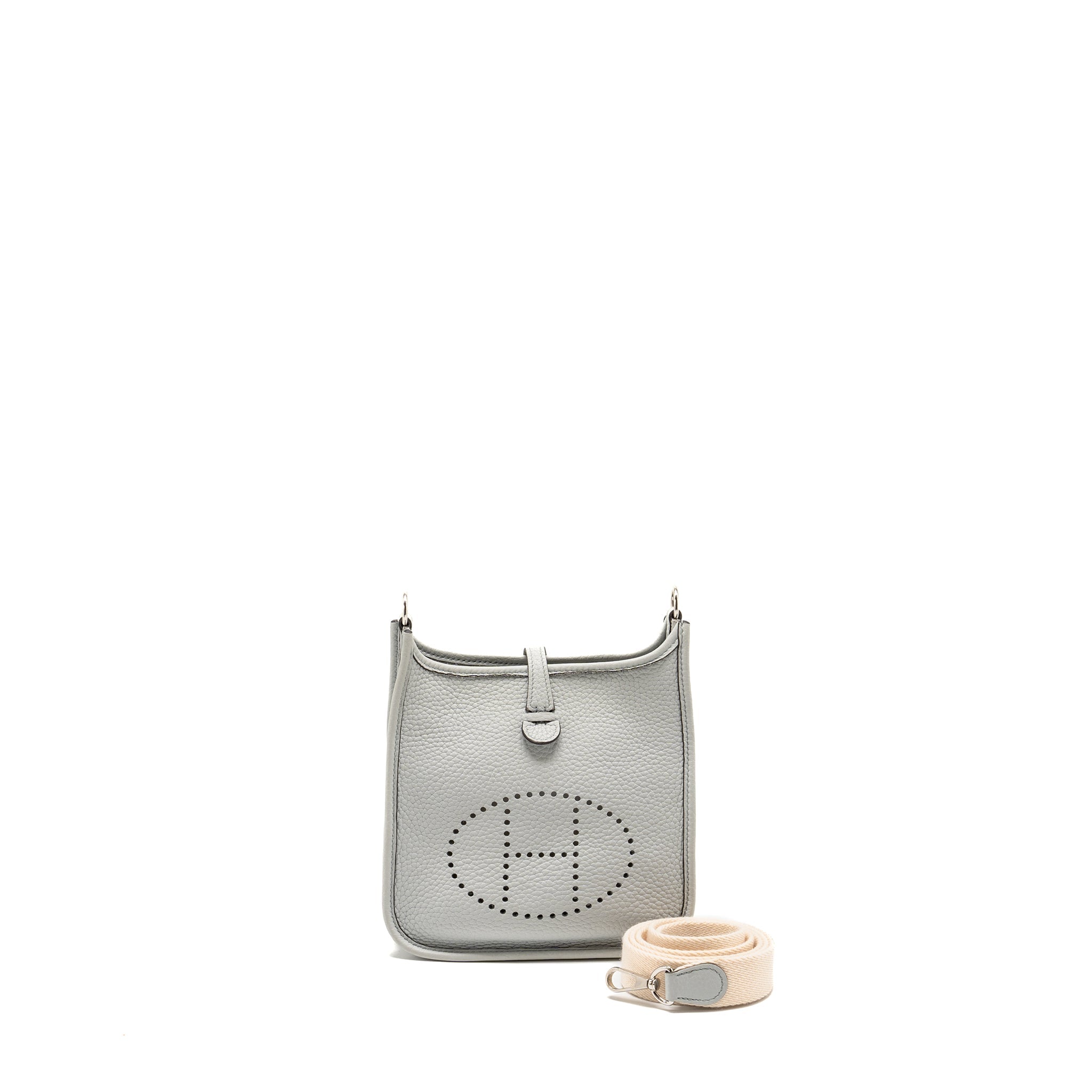 HERMES MINI EVELYNE CLEMENCE BLUE PALE SHW