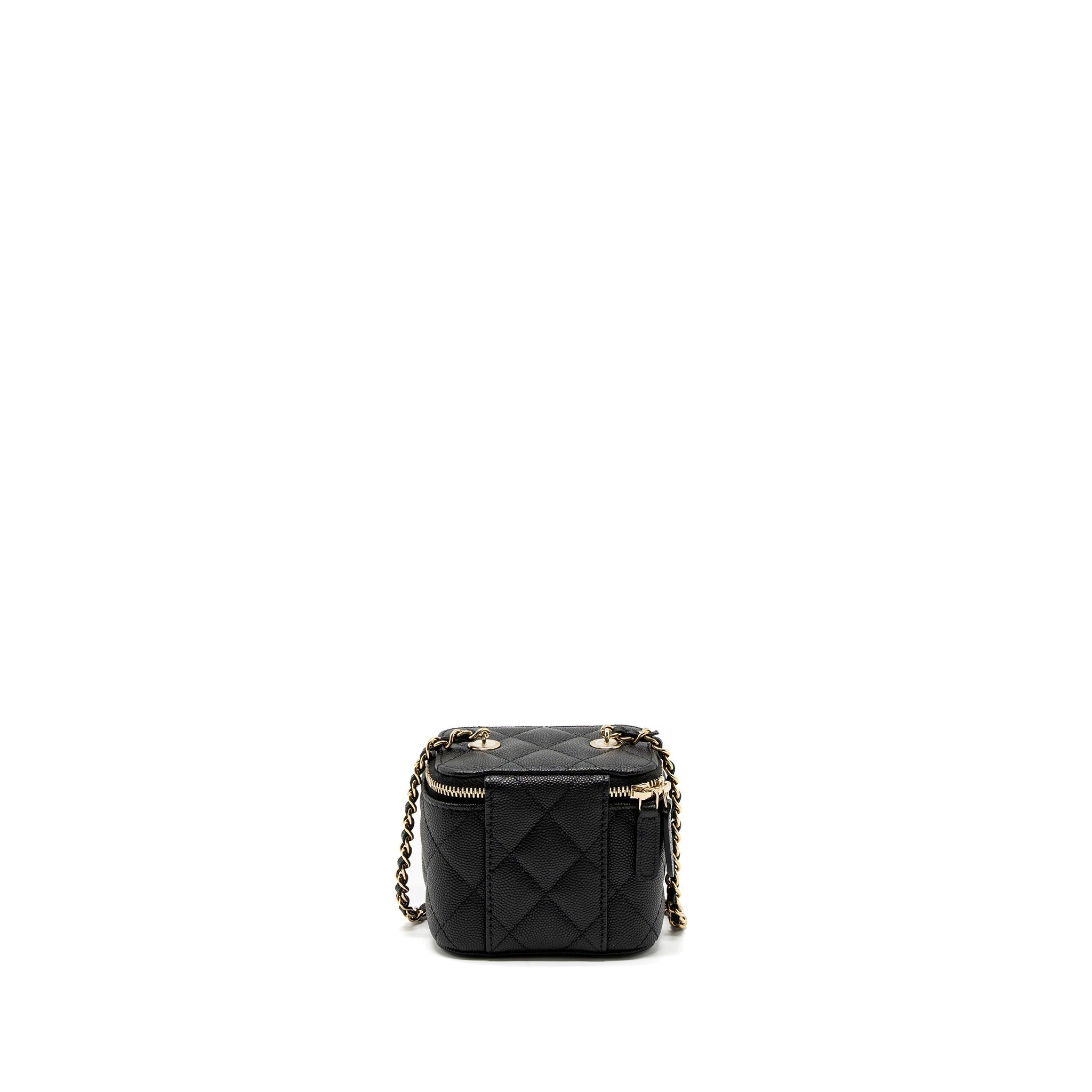 CHANEL MINI VANITY WITH CHAIN CAVIAR BLACK LGHW (MICROCHIP)