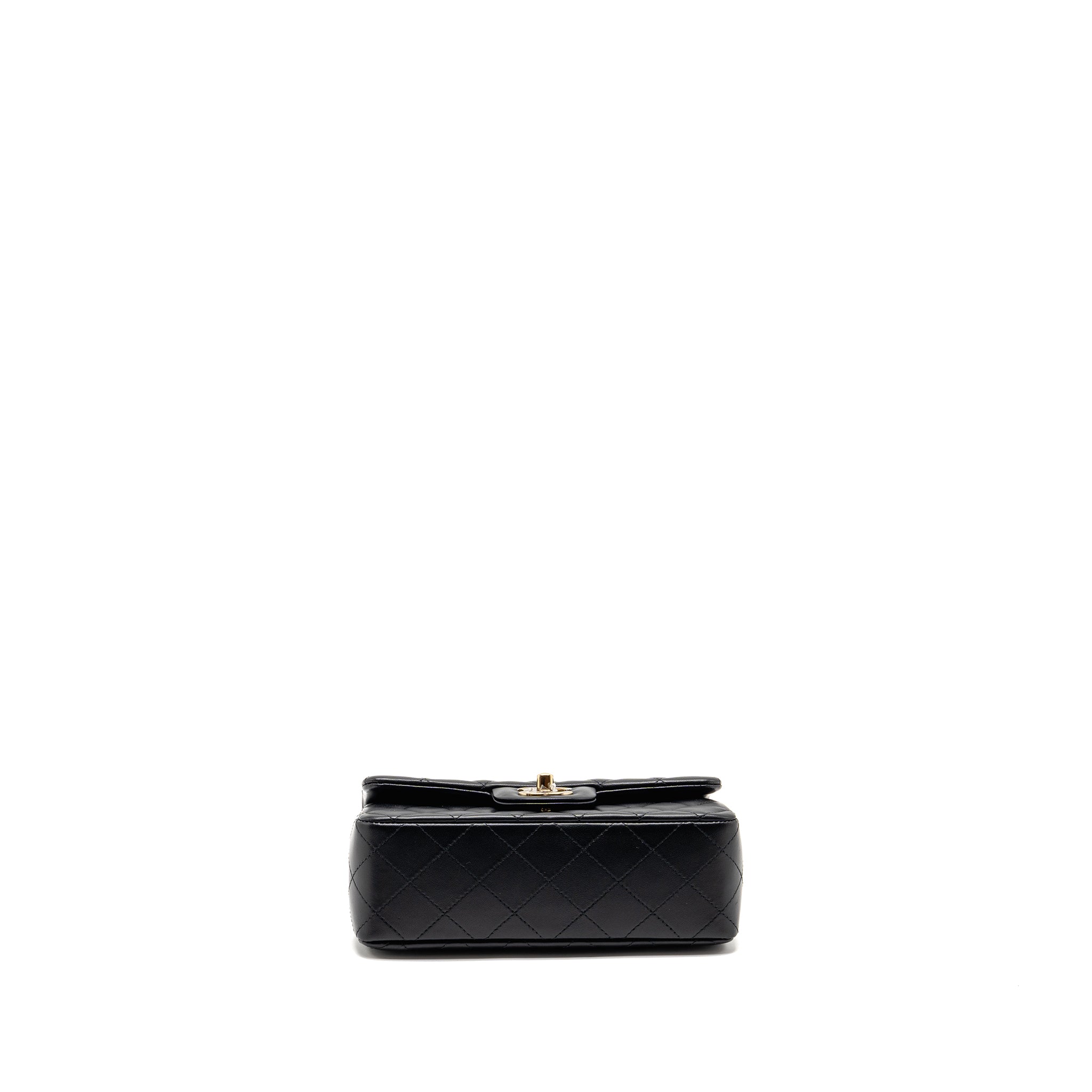 CHANEL MINI RECTANGULAR FLAP BAG LAMBSKIN BLACK LGHW (MICROCHIP)