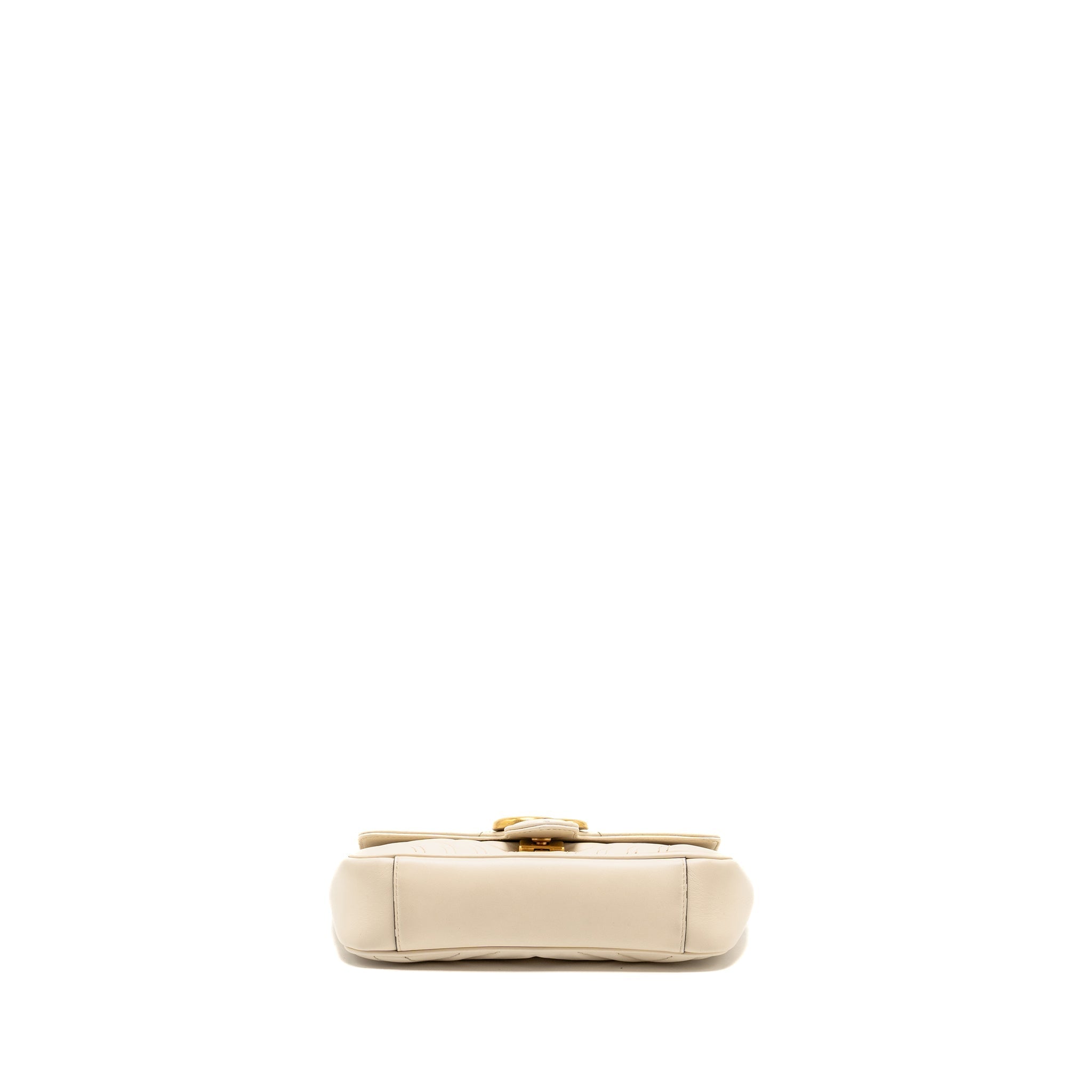 GUCCI MINI GG MARMONT SHOULDER BAG CALFSKIN WHITE GHW