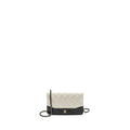 CHANEL GABRIELLE WALLET ON CHAIN CALFSKIN WHITE / BLACK MULTICOLOUR HARDWARE
