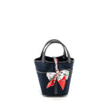 HERMES CARGO PICOTIN 18 LOCK BAG CANVAS/SWIFT BLEU MARINE/BLACK SHW