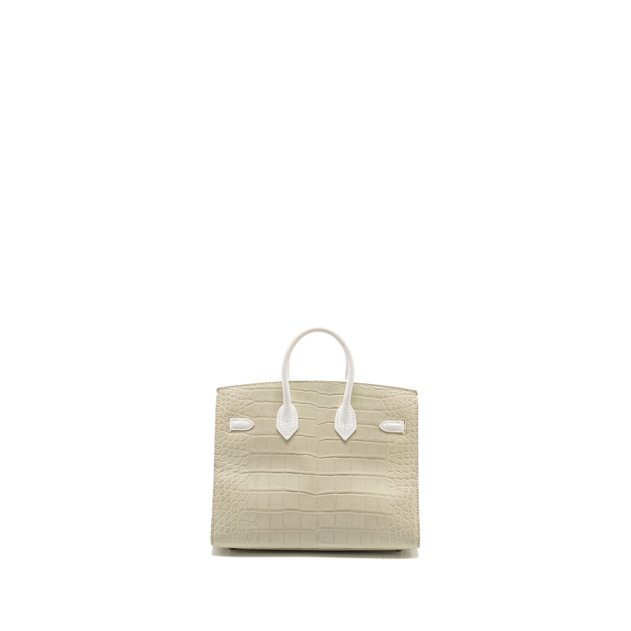 HERMES BIRKIN 20 FAUBOURG SNOW MATT ALLIGATOR / TOGO / EPSOM/ SWIFT BETON SHW
