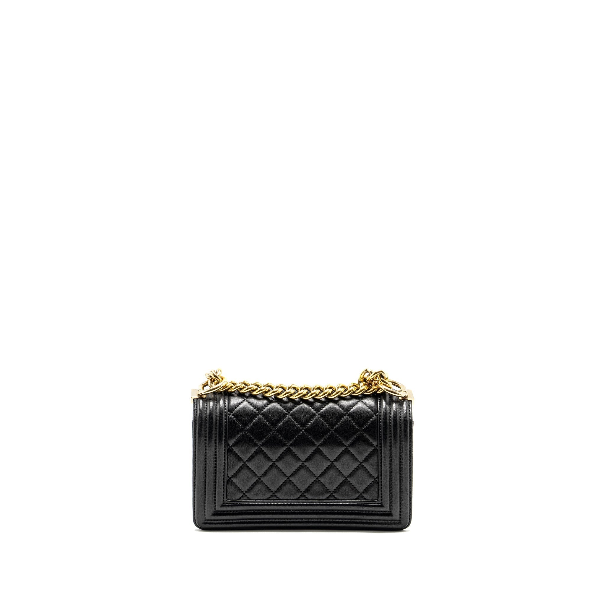 CHANEL SMALL BOY BAG LAMBSKIN BLACK GHW