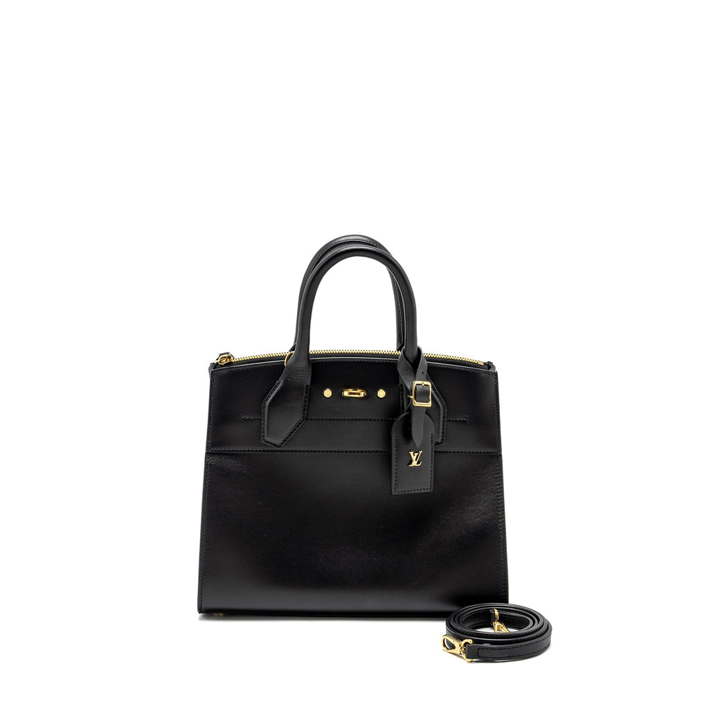 LOUIS VUITTON CITY STEAMER PM GRAINED CALFSKIN BLACK GHW