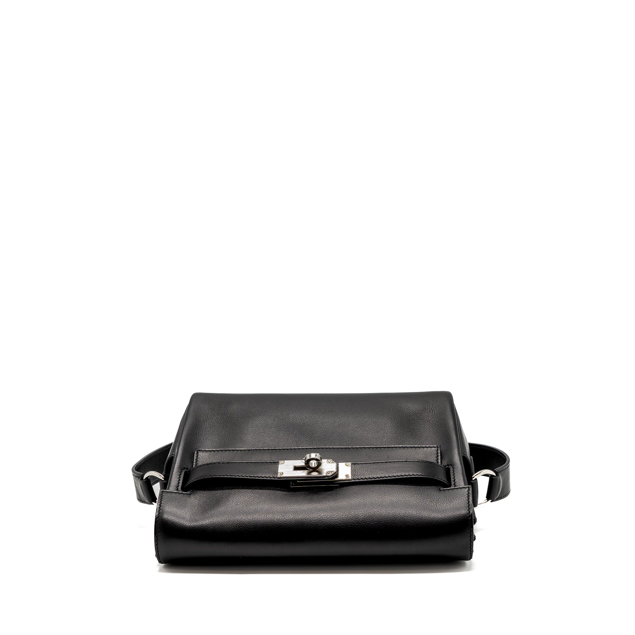 HERMES KELLY MESSANGER PM BAG EVERGRAIN BLACK SHW