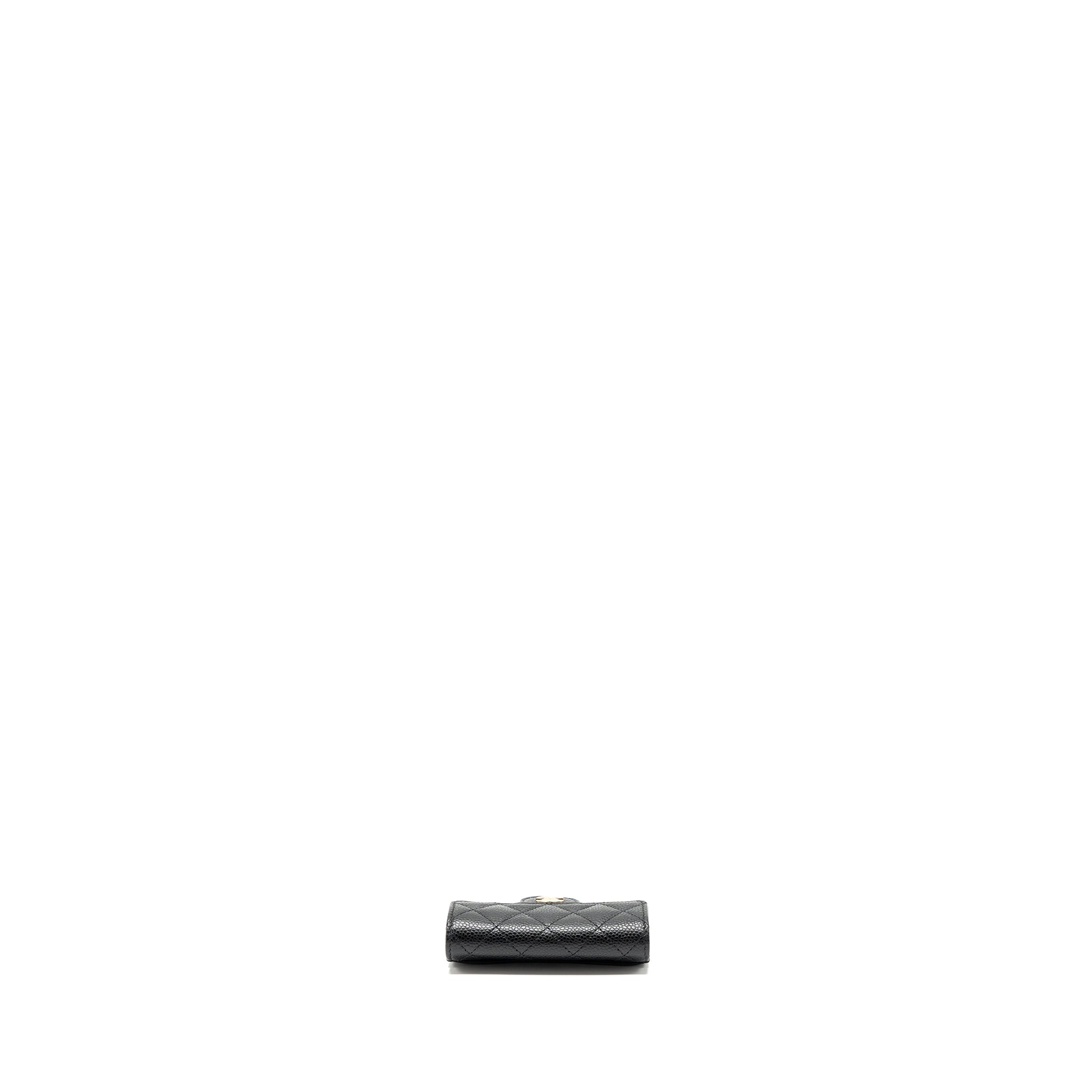 CHANEL CLASSIC FLAP CARD HOLDER CAVIAR BLACK GHW (MICROCHIP)