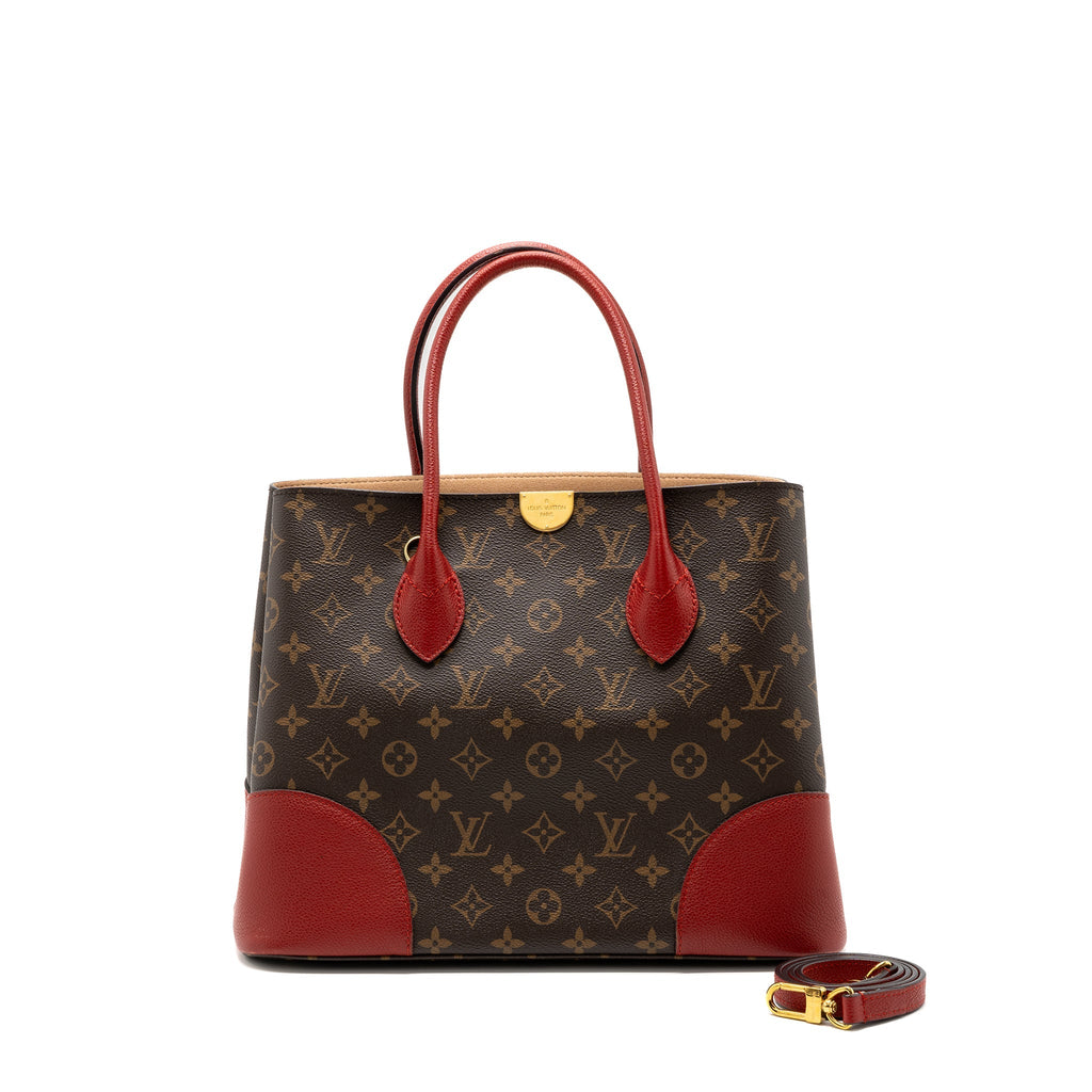 LOUIS VUITTON TOP HANDLE TOTE BAG MONOGRAM CANVAS / RED GHW