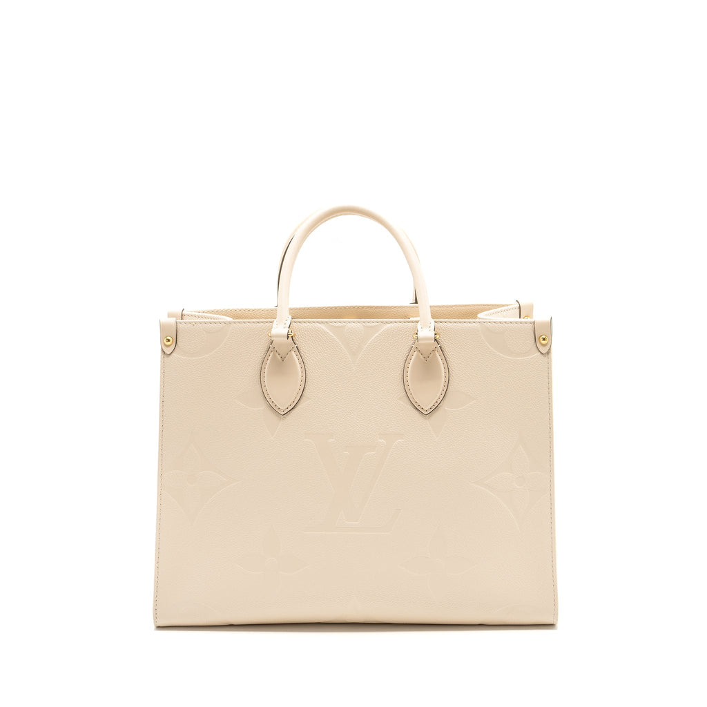 LOUIS VUITTON ONTHEGO MM EMPREINTE LEATHER WHITE GHW (NEW VERSION)