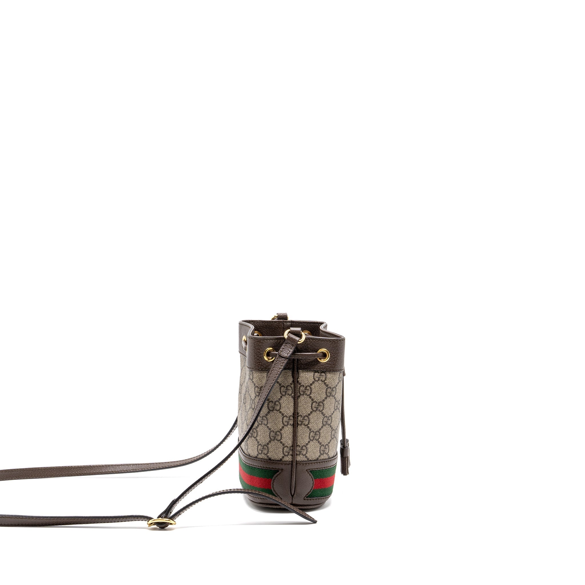 GUCCI OPHIDIA BUCKET BAG GG SUPREME CANVAS GHW
