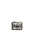 CHANEL SEASONAL MINI SQUARE FLAP BAG TWEED WHITE/BLACK LGHW (MICROCHIP)