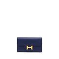 HERMES CONSTANCE LONG WALLET EPSOM BLUE GHW