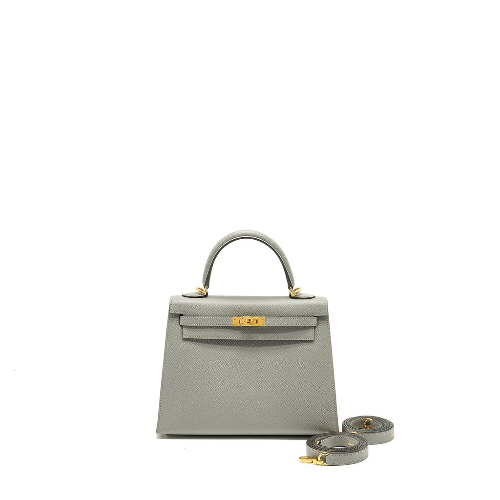 HERMES KELLY 25 SPECIAL ORDER EPSOM GRIS MOTTE / ROSE PURPLE GHW