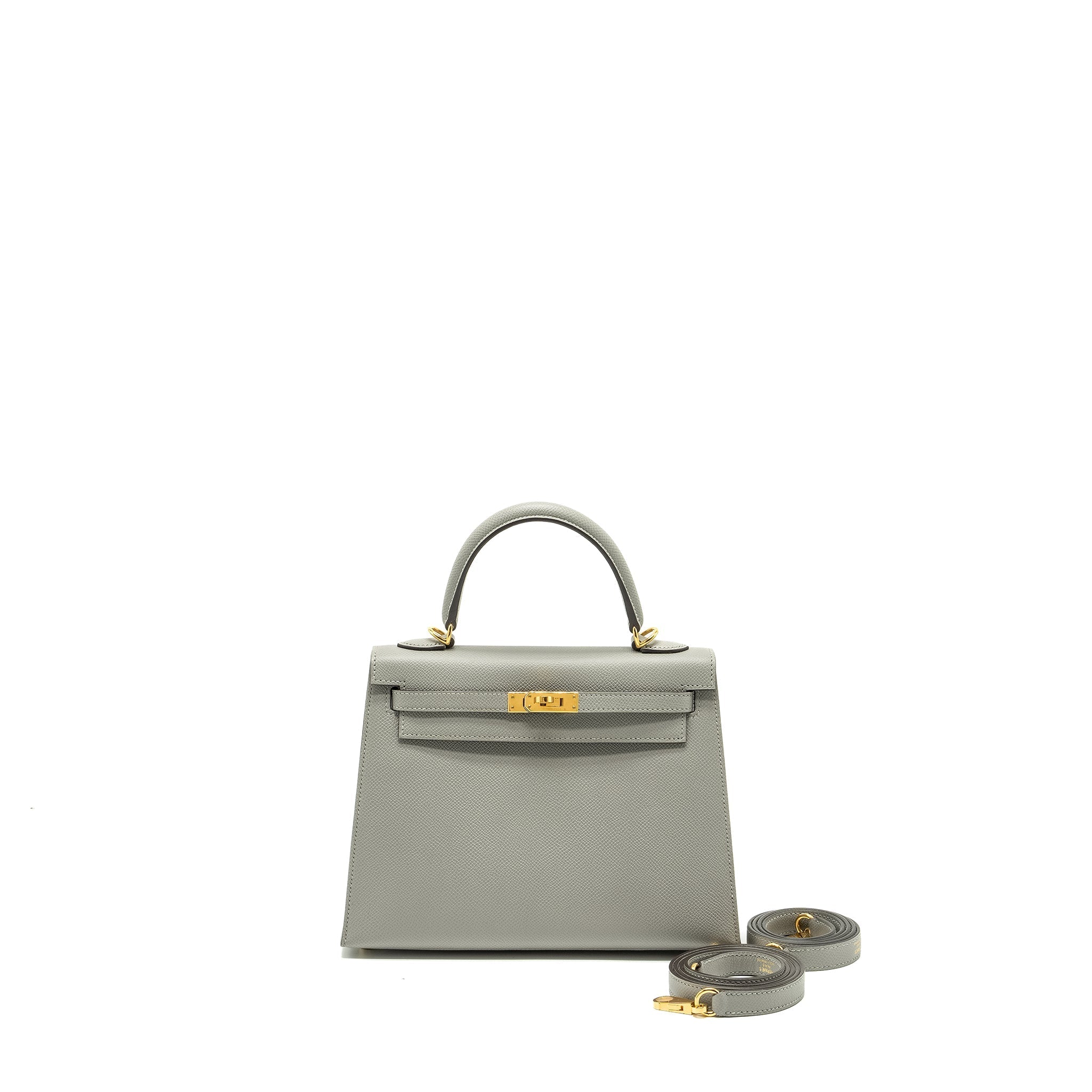 HERMES KELLY 25 SPECIAL ORDER EPSOM GRIS MOTTE / ROSE PURPLE GHW