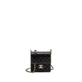 CHANEL VERTICAL PEARL FLAP BAG GOATSKIN BLACK GHW