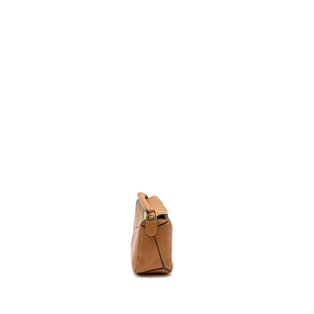 LOEWE MINI PUZZLE BAG CALFSKIN TAN GHW