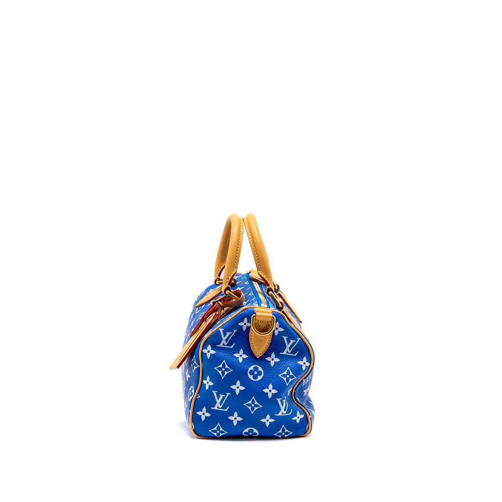LOUIS VUITTON SPEEDY P9 BANDOULIERE 25 MONOGRAM SOFT CALFSKIN BLEU GHW