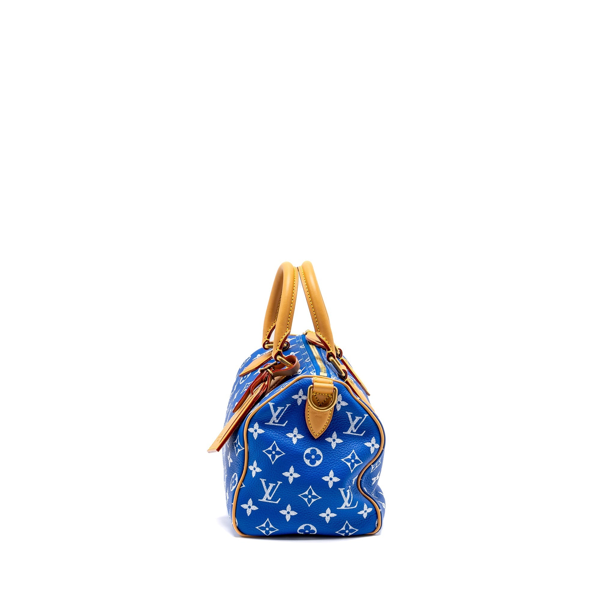 LOUIS VUITTON SPEEDY P9 BANDOULIERE 25 MONOGRAM SOFT CALFSKIN BLEU GHW