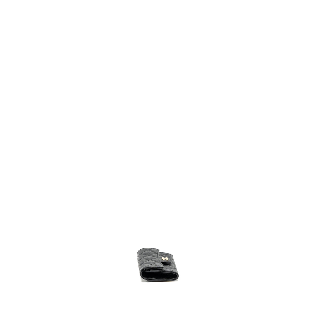 CHANEL CLASSIC FLAP CARD HOLDER CAVIAR BLACK GHW (MICROCHIP)